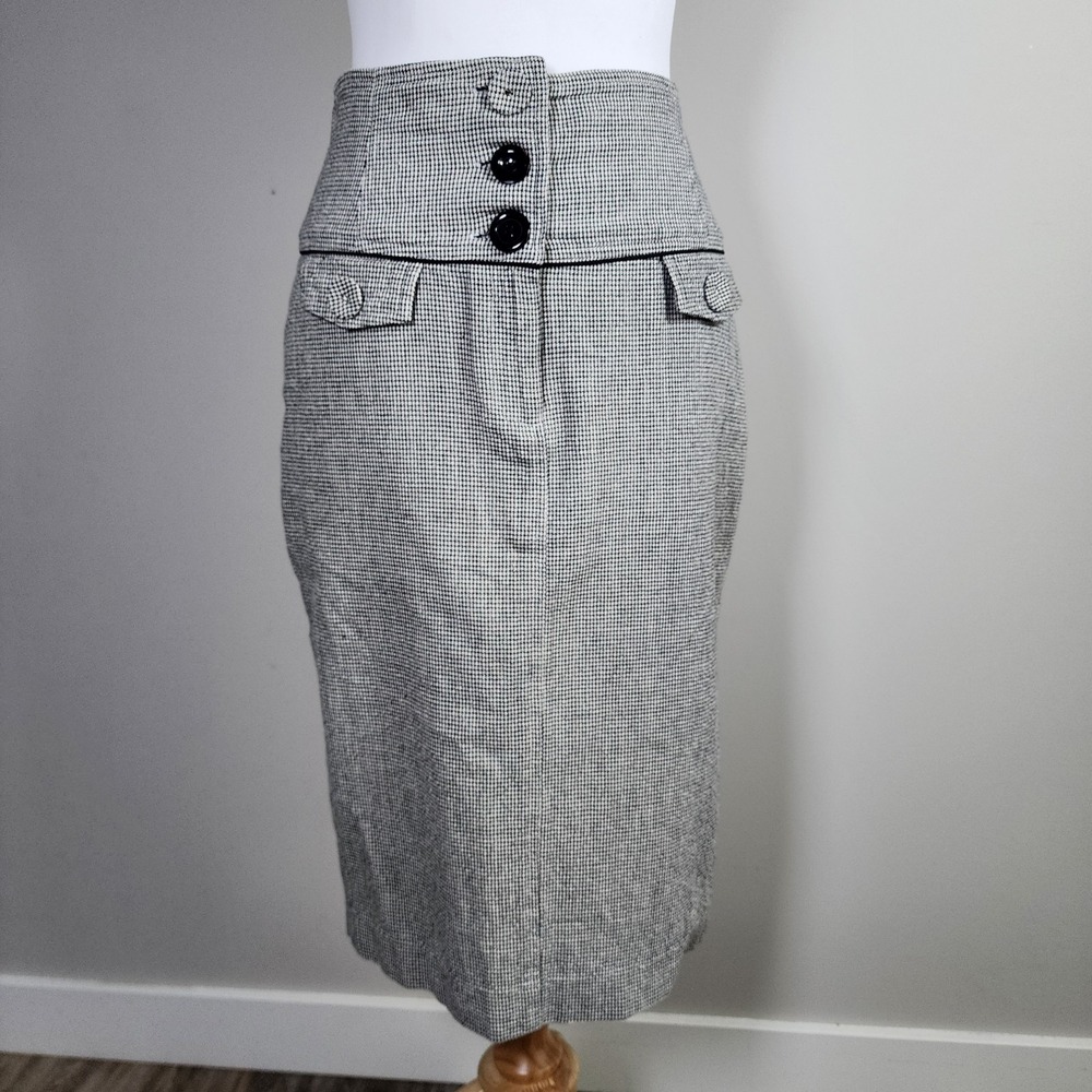 Mario‎ Serrani Italy Pencil Skirt Womens 4 Preppy Work Corporate High Rise Check